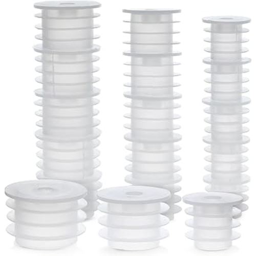 Juvale Medicine Bottle Adapter for Syringe - 45 Pack, 17/21/24 mm, Clear Polypropylene - Press-In Bottle Adapter for Oral Syringes - For Pediatric & Veterinary Dosing