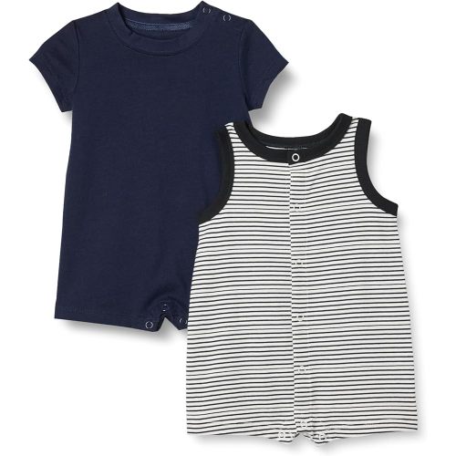 Amazon Essentials unisex-baby Sleeveless and Short-Sleeve Romper Set