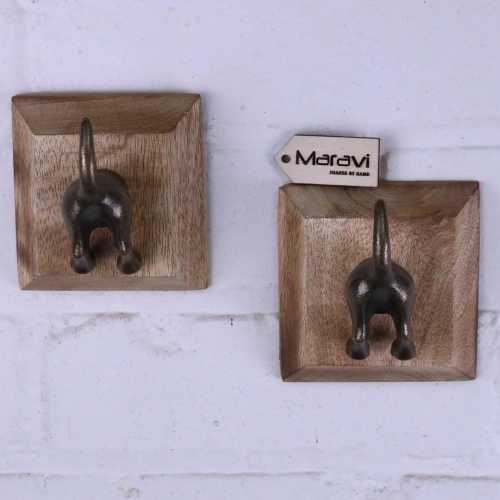 Odhari Dog Tail Hooks Set of 2 Antique Silver or Gold