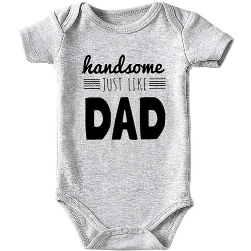 shlrzy Handsome just Like dad Newborn Baby boy Clothes Unisex Funny Baby Bodysuits for Girls