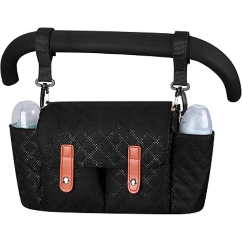 Accmor Universal Stroller Organizer, Stroller Bag with Detachable Shoulder Strap and Magnetic Snap Closure, Stroller Caddy Organizer for Uppababy Baby Jogger Britax BOB Umbrella Stroller