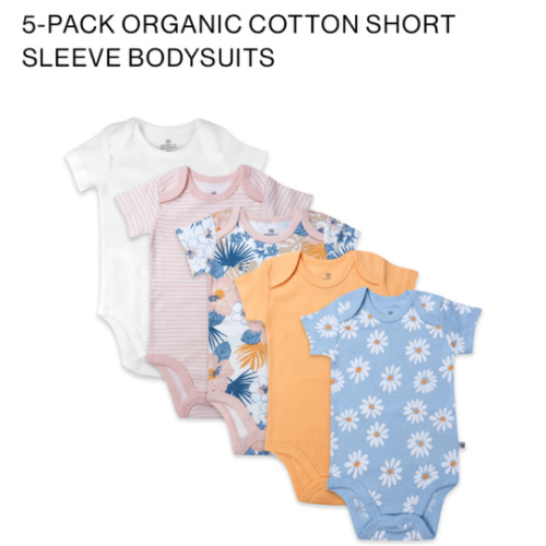 5-Pack Organic Cotton Short Sleeve Bodysuits | Honest Baby Clothing