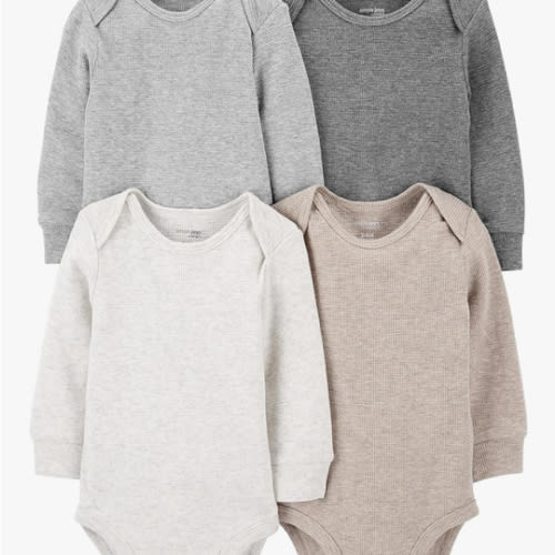 Simple Joys by Carter's unisex-baby 4-pack Long-sleeve Thermal Bodysuit