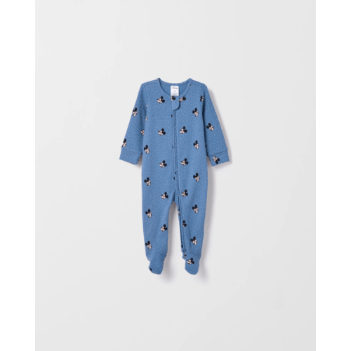 Disney Organic Cotton Baby Waffle Footed Zip Coverall - Mickey