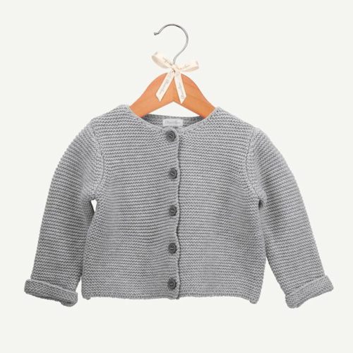 Heather Gray Sweater-Knit Cardigan