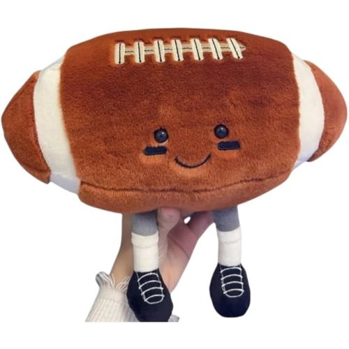 12" Cute Football Plush Toys Soft Stuffed Sport Throw Pillow Plush Ball Gift for Kids Birthday and Christmas Decoration (Rugby)