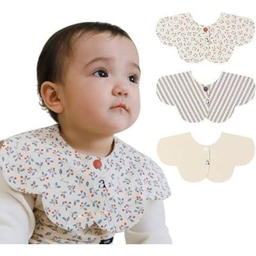 Konny Baby Bibs 3/5/7-Pack Set, 360 ​​° Rotate, Soft and Absorbent Bandana Drooling for Boys Girls baby Essentials