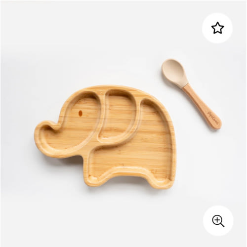 Bamboo Baby Elephant Suction Plate