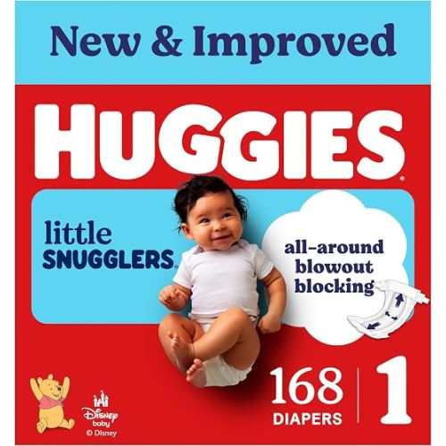 Huggies Little Snugglers Diapers Size 1, 168 Count