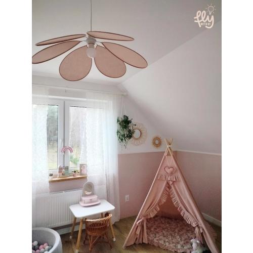Flower Ceiling Light – Kids Room Pendant Lamp, Nursery Lighting, Linen Girl Bedroom Decor