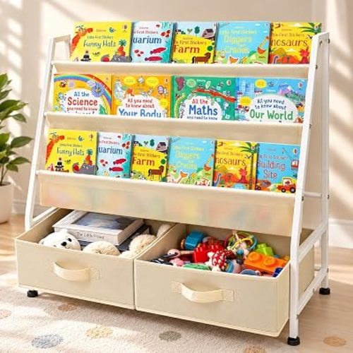 32" Kids Bookshelf and Toy Storage Organizer, Montessori Toddler Bookshelf