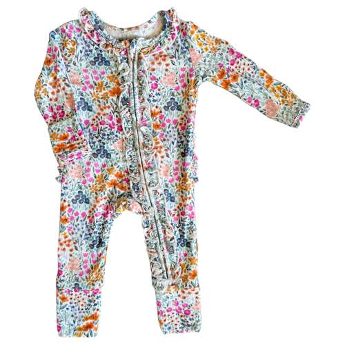Mayze Mini Floral Zip Footie