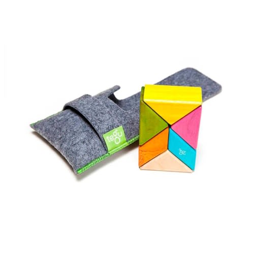 Pocket Pouch Prism Magnetic Wooden Blocks 6 pieces at Tegu Toys