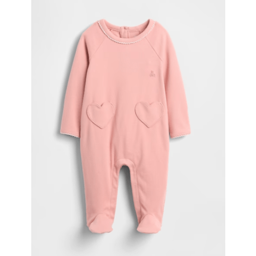 Baby Softspun Heart Pocket Footed One-Piece