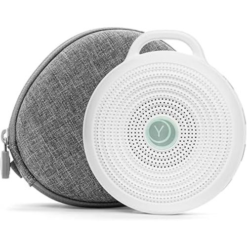 Yogasleep Rohm Portable White Noise Sound Machine + Travel Case in Grey, Sleep Therapy, Crush-Resistant Travel Case, for Adults, Kids & Baby, Noise Blocking & Office Privacy, Registry Gift