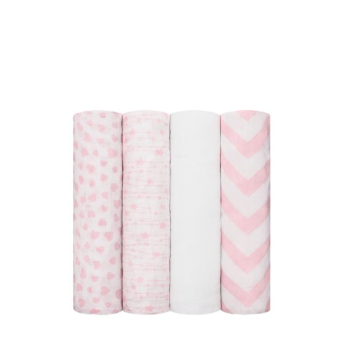 Muslin Swaddle Blankets, 4 Pack