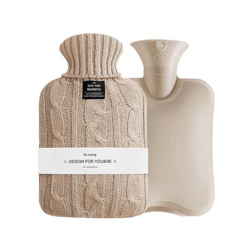 Large Capacity Hot Water Bottle with Knit Cover for Menstrual Cramps & Back Pain, 2L