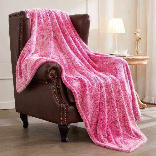 Exclusivo Mezcla Big Super Comfy Plush Fleece Throw Blanket for Couch, Bed, Sofa (50x70 inches, Hot Pink)