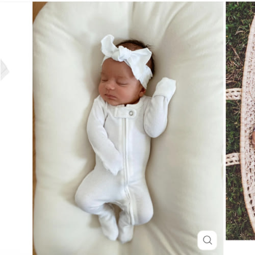 White | Organic Zipper Footie – L'ovedbaby