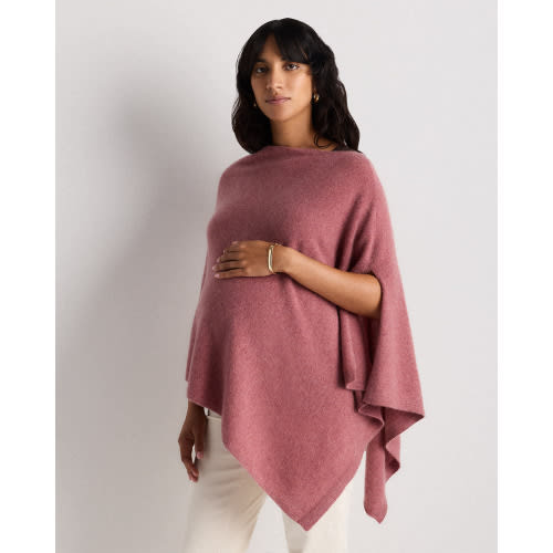 Mongolian Cashmere Nursing Shawl in Heather Shaded Rose Pink