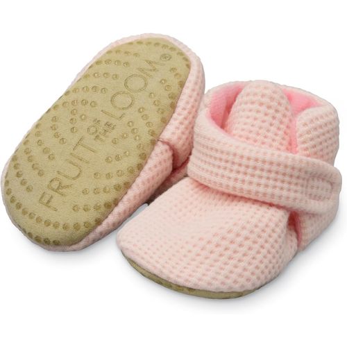 Fruit of the Loom Cozy Thermal Wrap Booties with Non-slip Grips for Baby Girls, Boys, Unisex -