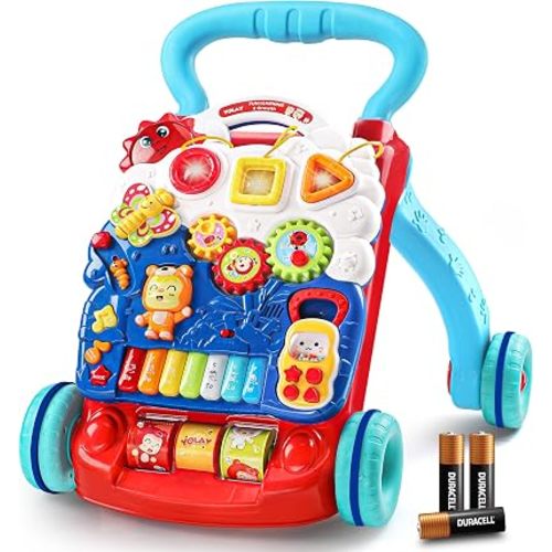 Baby Push Walker, 3-in-1 Baby Walker, Blue - YOLAY