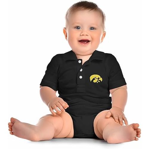 Little King NCAA Short Sleeve Polo Bodysuit Romper -0-3M 6M 12M 18M