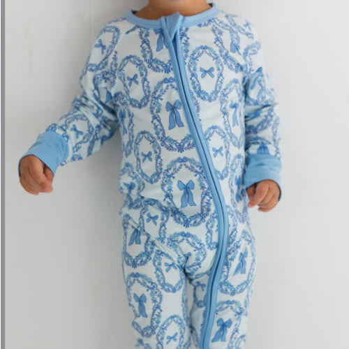 Julia Bow Zipper Romper in 3-6 months