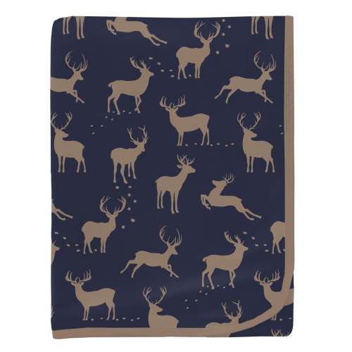 Print Swaddling Blanket in Peacoat Elk