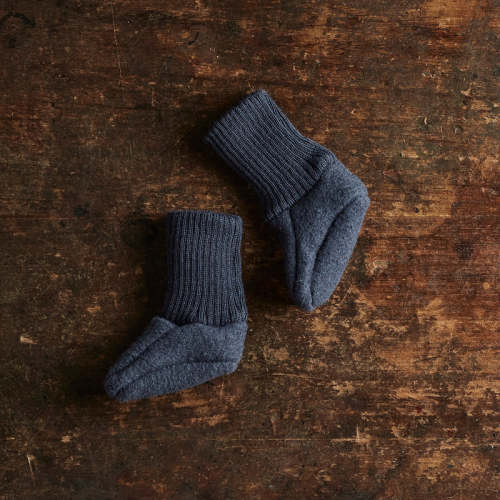 Boiled Merino Wool Booties in blue sizes newborn-6mth – MamaOwl