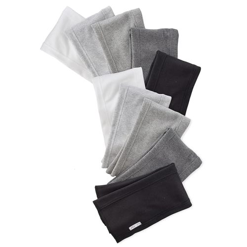Butterblu Bailey 10-Pack Burp Cloths 100% Organic Cotton Knit for Newborn & Baby Boys & Girls, Seafoam Terra Rainbow, One Size