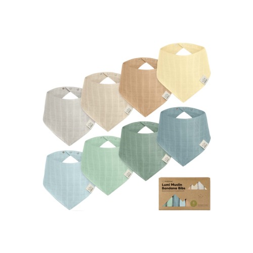 8-Pack Lumi Muslin Bandana Bibs