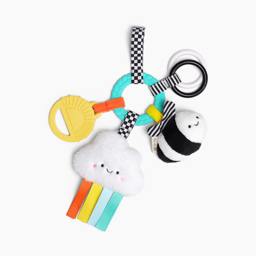 Itzy Ritzy Bitzy Busy Ring Teething Activity Toy - High Contrast-Brights