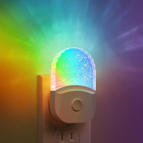 Night Lights Plug Into Wall , Color Changing Night Light for Kids, 8-Color RGB LED Nightlight with Dusk to Dawn Sensor for Bathroom Decor, Children Room, Gift