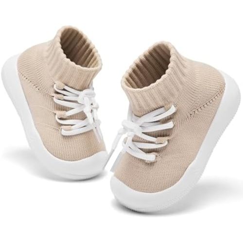 Baby Socks Shoes for Boys and girlsAnti Slip Sports ShoesToe ProtectionBaby Walking Shoes, Lightweight and Breathable Slip on Walking Shoes