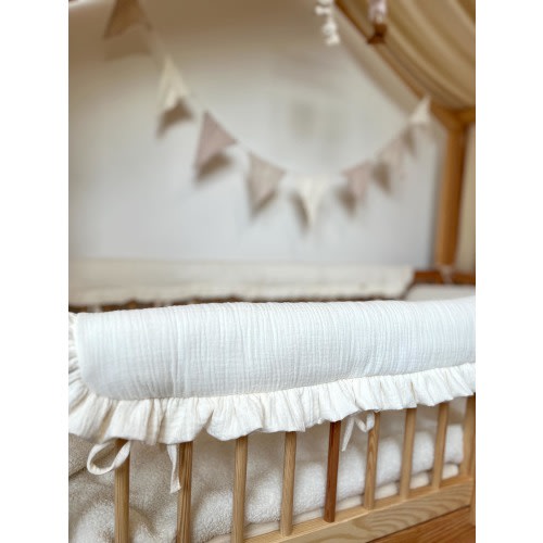 Ultra Soft Muslin Rail Cover| Padded Teething Guard| Made to Order Rail Protector with Ruffle or Plain| Multiple Colors & Options