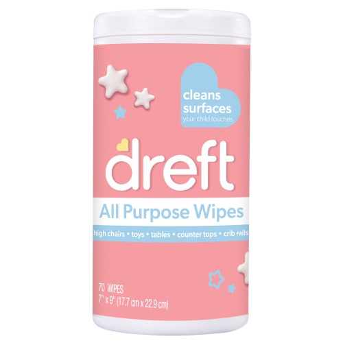 Dreft All Purpose Cleaning Wipes Baby Essentials, Surface Cleaning Supplies, 70 Count