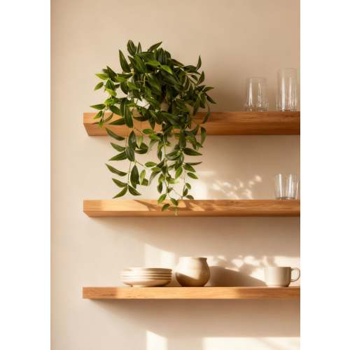 Artificial Hanging Ruscus Leaf Bush - 22"