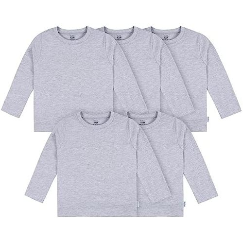 Gerber Baby & Toddler 5-Pack Solid Long Sleeve T-Shirts Jersey 160 GSM