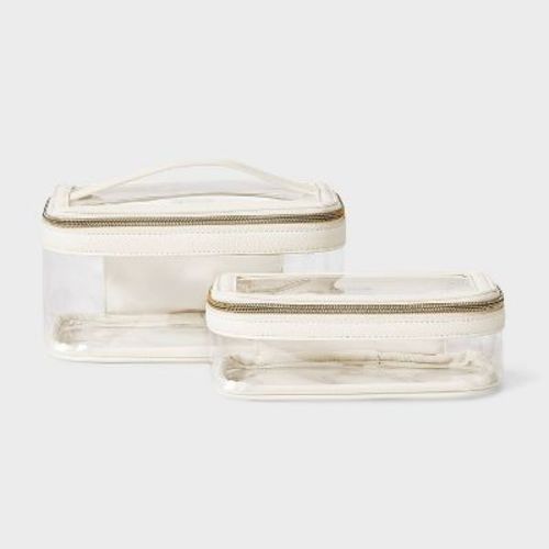 Travel Zip Pouch Set 2pc - A New Day™ Cream