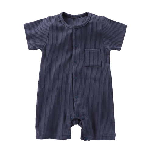 Summer Savings Clearance 2025! Loopsun Baby Romper, Children's Solid Breathable Cotton Jumpsuit Summer Clothes Boys Girls Baby Round Neck Short Sleeve Rompers Navy 0-3 Months