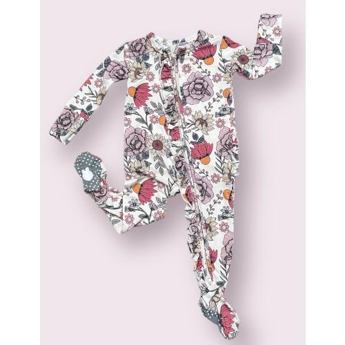 Bamboo pajamas | Baby pajamas | Bamboo onesie | Bamboo Baby Pajamas | floral onesie | Bamboo sleeper | Ruffle onesie | wildflower
