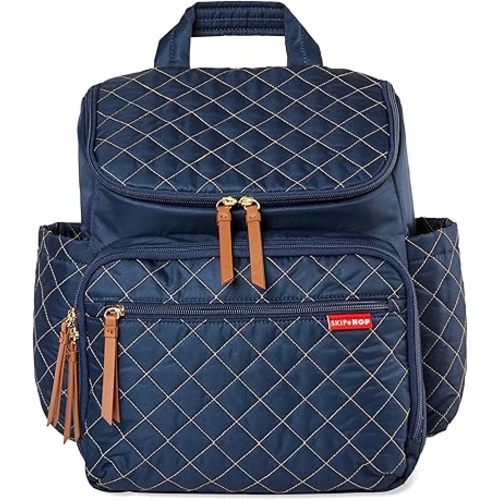 Skip Hop Diaper Bag Backpack: Forma, Multi-Function Baby Travel Bag with Changing Pad & Stroller Attachment, Sage
