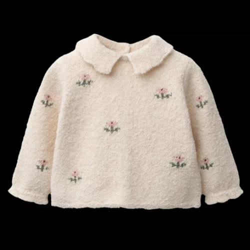 FLORAL EMBROIDERY KNIT SWEATER - Light beige | ZARA United States