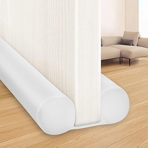 MAXTID Under Door Draft Stopper White 32Inch, Weather Stripping Door Seal, Door Sweep for Exterior & Interior Doors Door Bottom Seal Dust and Noise Insulation Large Door Draft Guard of Doors Blocker