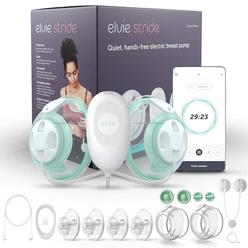 Elvie Stride Hospital-Grade, App-Controlled Breast Pump - Hands-Free, Wearable, Ultra-Quiet & Electric with 2-Modes, 10-Settings & 5oz Capacity per Cup | App-controlled, ultra-quiet, 2 modes, 10 settings, 5oz capacity per cup