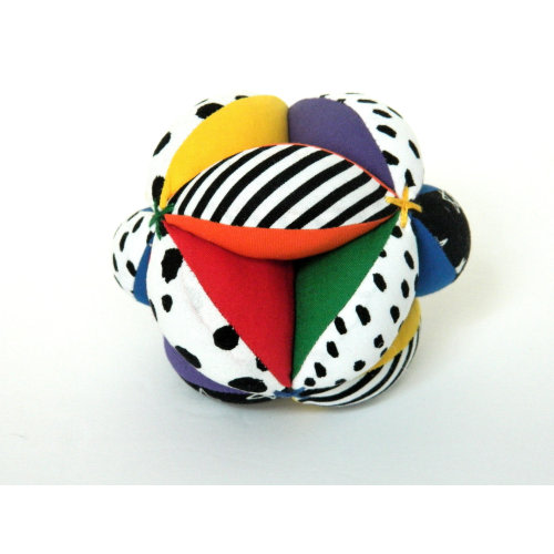 Soft Clutch Ball, Rainbow Colors Montessori Learning, Baby Shower Gift, Christening Present, Hand Eye Coordination, Black and White Prints
