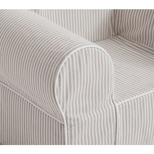 Kids 2-6 Year Old Anywhere Chair®, Oatmeal Oxford Stripe Font: Wish Color: Olive