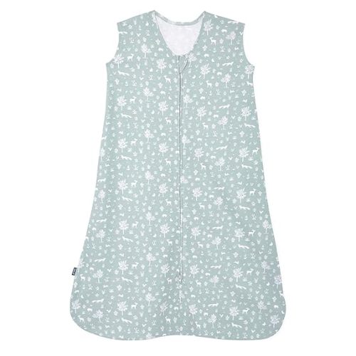 HALO SleepSack, 100% Cotton Wearable Blanket, Swaddle Transition Sleeping Bag, TOG 0.5, Sage Woodland, Small, 0-6 Months