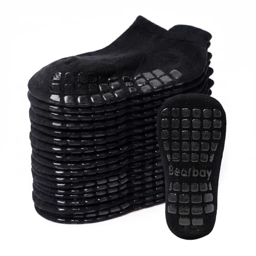 Non-Slip Baby Cotton Ankle Socks with Grippers for Toddler Walking | 0 Months-7 Years, Unisex for Infant Boys Girls Kids, Anti Skid Soles